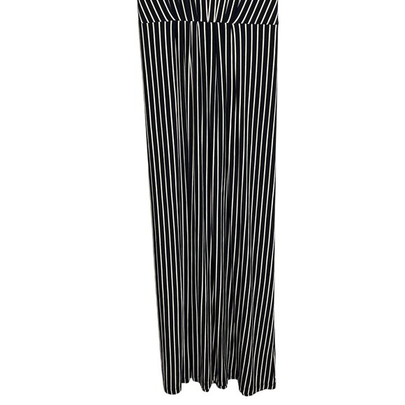 Isaac Mizrahi Striped Maxi Dress Black White Sleeveless Size Medium - Picture 4 of 11